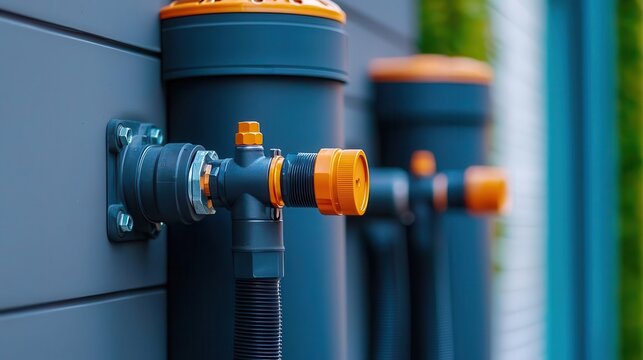 A close-up of anti-vibration mounts installed under a heat pump, highlighting their buffering capacity Generative AI