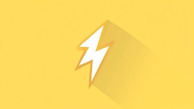 A white lightning bolt icon with a yellow outline on a yellow background.