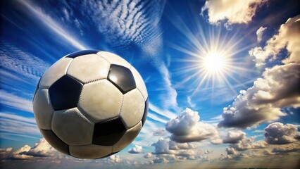 Soccer ball against blue sky
