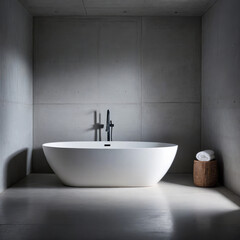 Fototapeta premium Modern Elegance. Minimalist Bathroom Design