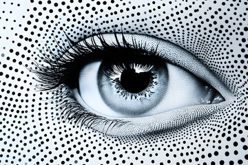 abstract eye with polka dot pattern