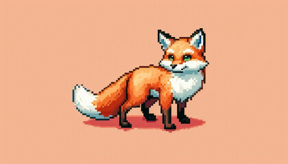 Fototapeta premium 8bit pixel art style illustration of an animal