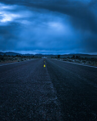 road in the cloudy moody desert