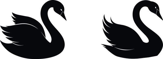 Fototapeta premium swan vector silhouette