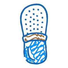 beach slippers doodle icon sketch vector. beach slippers sign. isolated symbol illustration