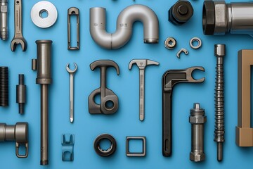 Fototapeta premium Assortment of industrial tools and hardware