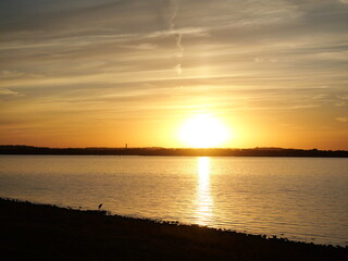 Sunset at Hillsdale Lake in Miami County Kansas