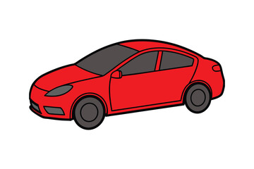 red car isolated on white vector illustration