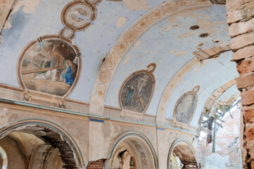 Forgotten Sanctuary: The Timeless Beauty of an Abandoned Chapel with Faded Murals and Crumbling...