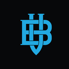 VB or BV initials monogram text letters logo vector