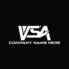 VSA initials text letters logo for Gym business