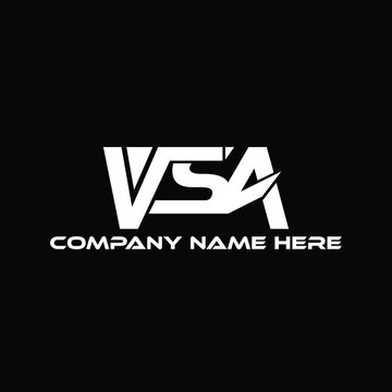 VSA initials text letters logo for Gym business