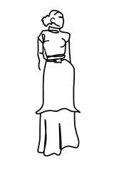 One continuous line drawing,  a girl 