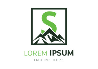 Obraz premium Letter S with Mountain logo design inspiration. Vector letter template design