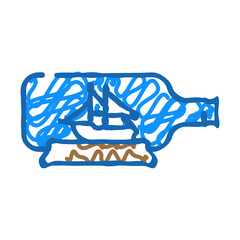 assembling boats in bottles doodle icon sketch vector. assembling boats in bottles sign. isolated symbol illustration