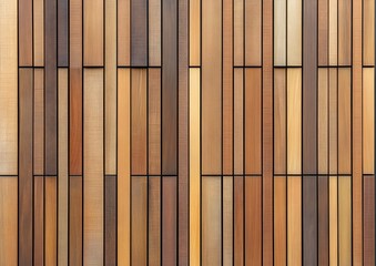 Wooden Wall with a Decorative Grid Pattern of Timber Panels Featuring a Textured Linear Finish in a Neutral Color Scheme Serving as a Practical and Stylish Construction Material for Interior Design
