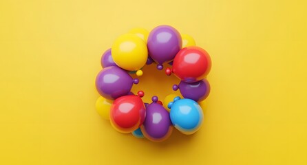 Colorful balloons arranged in a circular pattern