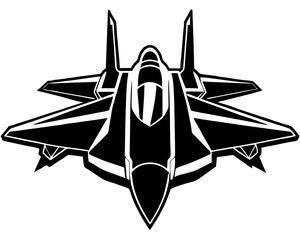 Jet Fighter silhouette vector , Air Force silhouette, Military Plane vector,icon,Silhouette fighter jet plane, fighter aircraft vector 