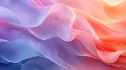 Vibrant Abstract Flowing Fabric Waves in Soft Pastel Colors
