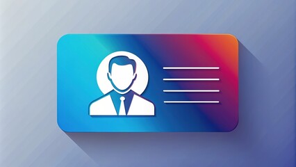 Stylized vector business card icon featuring a modern minimalist design with sleek lines, bold colors, and a professional corporate feel.