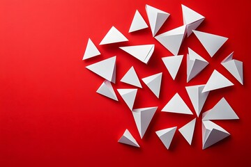 Obraz premium abstract geometric shapes on red background