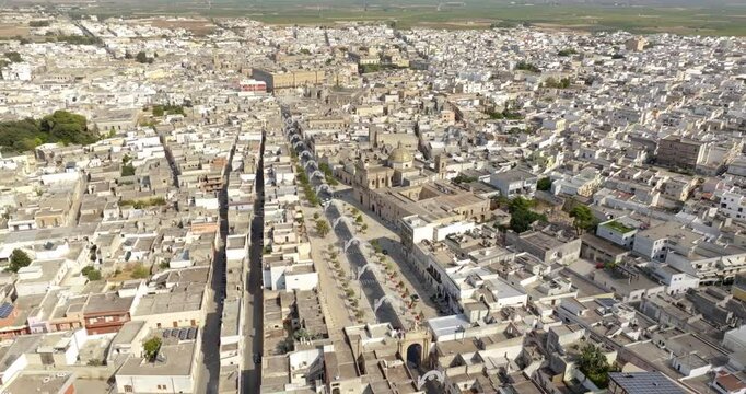Aerial view of historic center of Manduria. It is a city in the province of Taranto, Puglia, Italy.