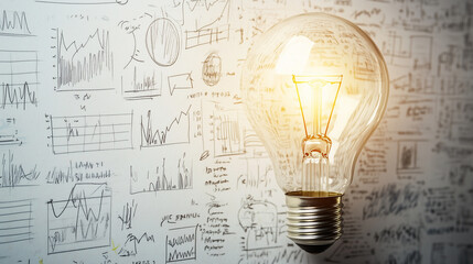Idea di business con lampadina e progetto