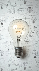 Idea di business con lampadina e progetto