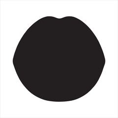 Lip Weed silhouette on white background
