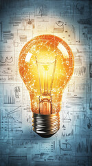 Idea di business con lampadina e progetto