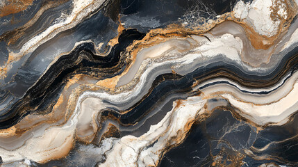 A dramatic marble pattern with deep colors and luxurious textures.