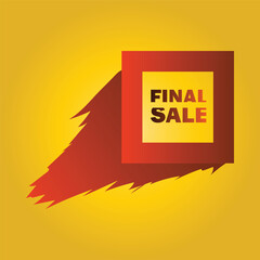 final sale text vector sticker label price icon illustration