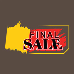 final sale text vector sticker label price icon illustration