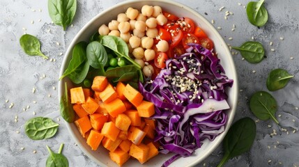 Colorful Vegan Buddha Bowl with Fresh Ingredients,World Vegetarian Day