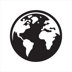 globe silhouette on white background
