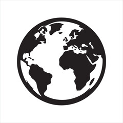 globe silhouette on white background
