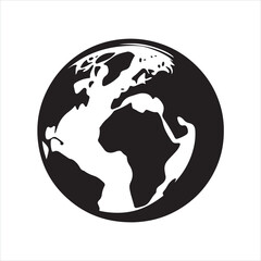 globe silhouette on white background
