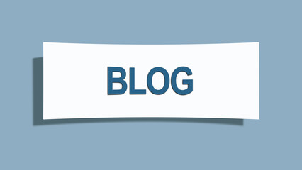 Blog. A card isolated on blue background.
