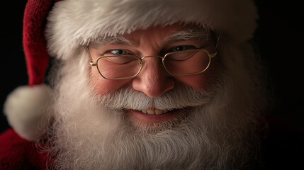 Primo piano di babbo natale che sorride