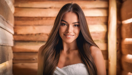Fototapeta premium Frau in der Sauna