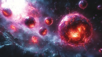 An illustration showing exosomes targeting a tumor cell, representing their use in targeted cancer therapy