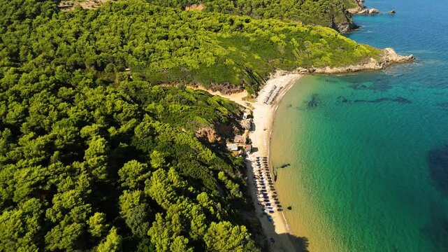 Stunning Aerial Views of Greece: Pristine Beaches, Lush Forests, and Crystal Blue Waters
