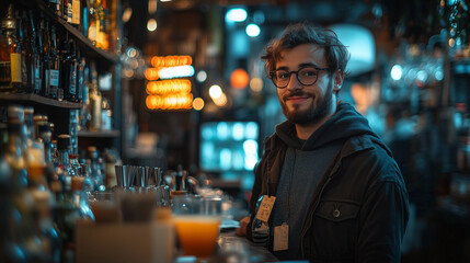 Obraz premium Primo piano ragazzo in un bar