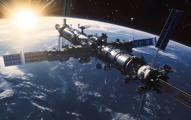 Obraz premium International space station orbiting earth