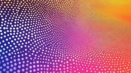 Abstract dots in a colorful halftone gradient, creating a vibrant and dynamic background texture. -