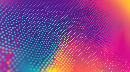 Obraz premium Abstract dots in a colorful halftone gradient, creating a vibrant and dynamic background texture. -