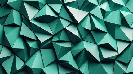 Fototapeta premium A design of overlapping green polygons with a 3D effect. 