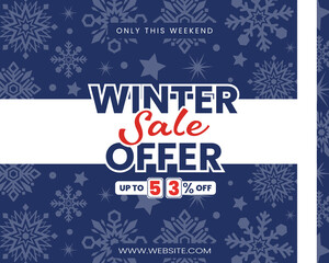 Winter sale offer up to 53 percent discount offer design