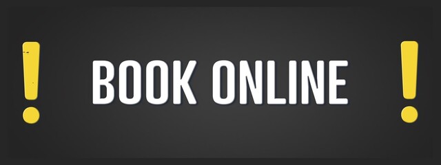 Fototapeta premium Book Online. A blackboard with white text. Illustration with grunge text style.