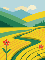 Obraz premium Floral Canvas: Discover the Power of Minimalism for a Stylish and Vibrant Interior Design. 